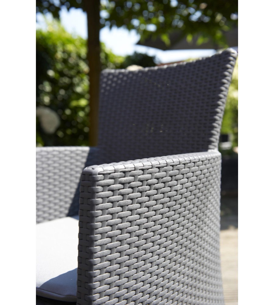 Poltrona da giardino "iowa dining chair" con cuscino colore grafite, 89x60x62 cm - keter