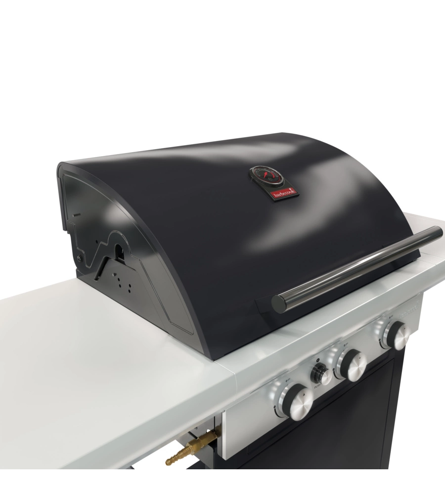 Barbecue a gas 3 fuochi barbecook "spring 3112" con griglie in ghisa, 133x57x115 cm