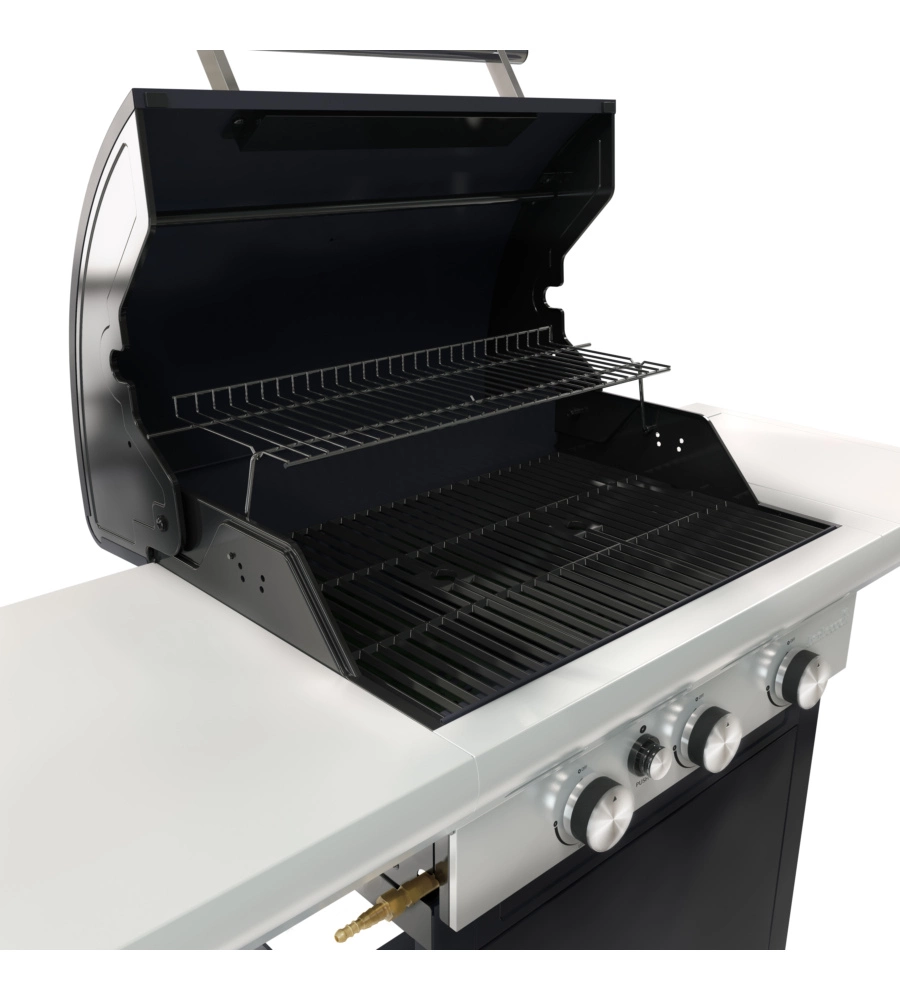 Barbecue a gas 3 fuochi barbecook "spring 3112" con griglie in ghisa, 133x57x115 cm