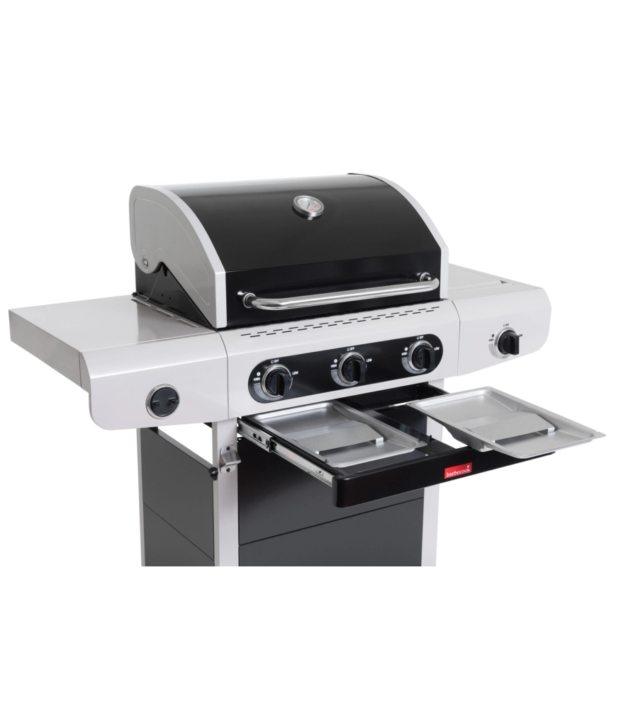 Barbecue a gas 3 fuochi barbecook "siesta 310" con fornello laterale