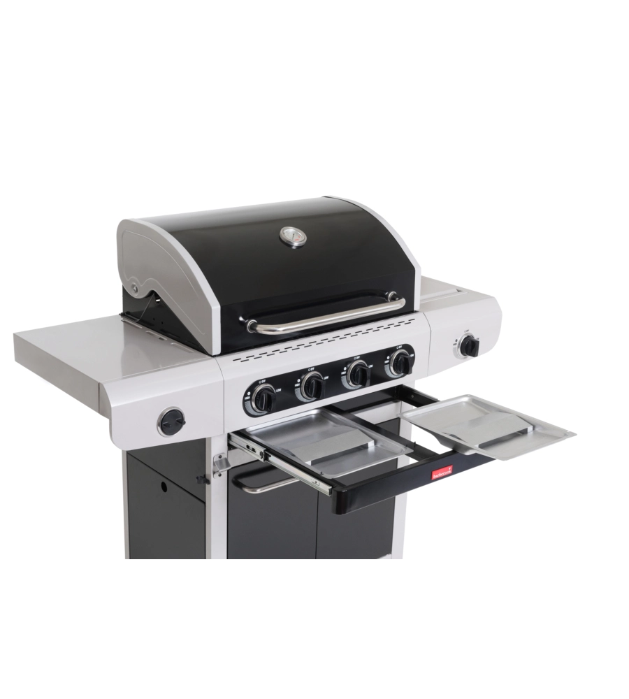 Barbecue a gas barbecook "siesta 412" con fornello laterale, 4 fuochi