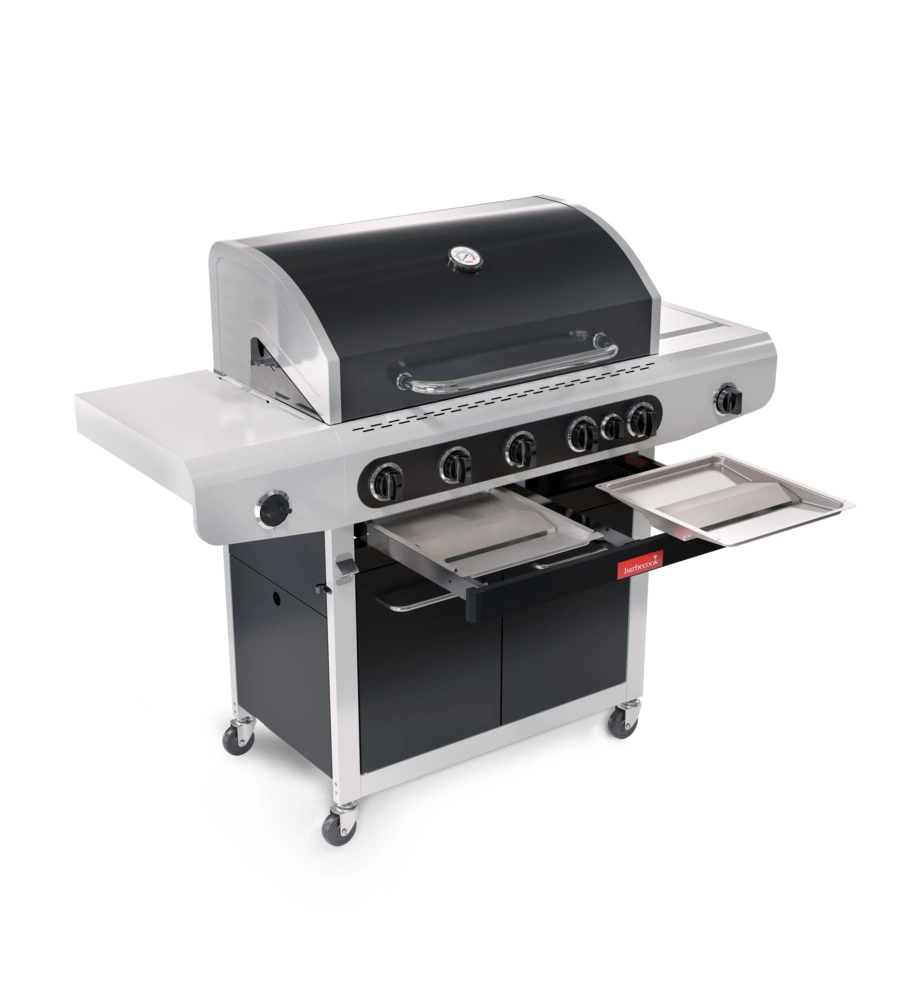 Barbecue a gas 5 fuochi barbecook "siesta 612" con fornello laterale