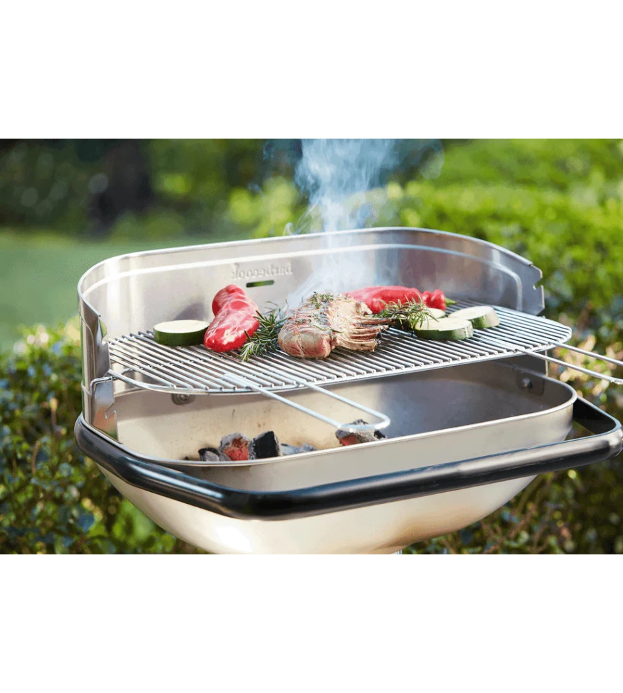 Barbecue a carbonella barbecook "loewy 55" in acciaio inox, 55x33 cm