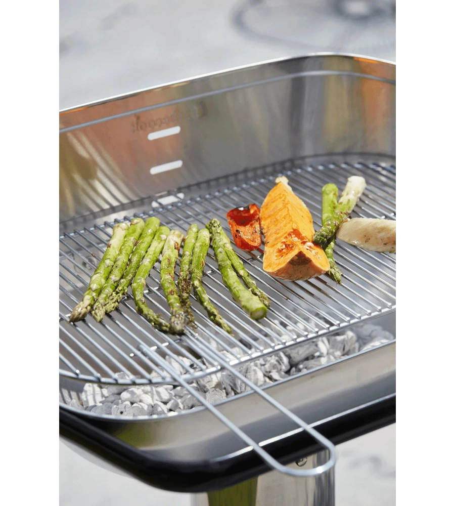 Barbecue a carbonella barbecook "loewy 55" in acciaio inox, 55x33 cm