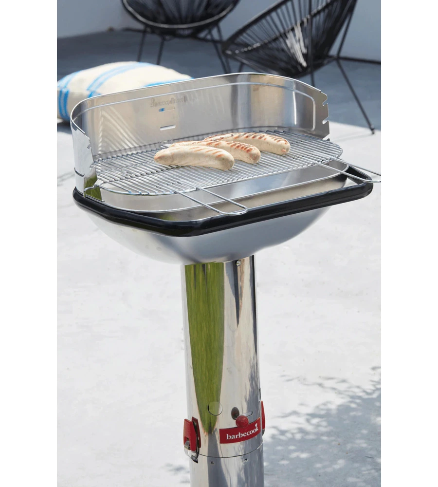 Barbecue a carbonella barbecook "loewy 55" in acciaio inox, 55x33 cm