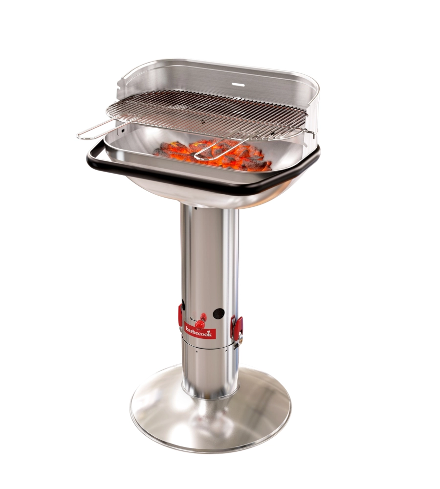 Barbecue a carbonella barbecook "loewy 55" in acciaio inox, 55x33 cm