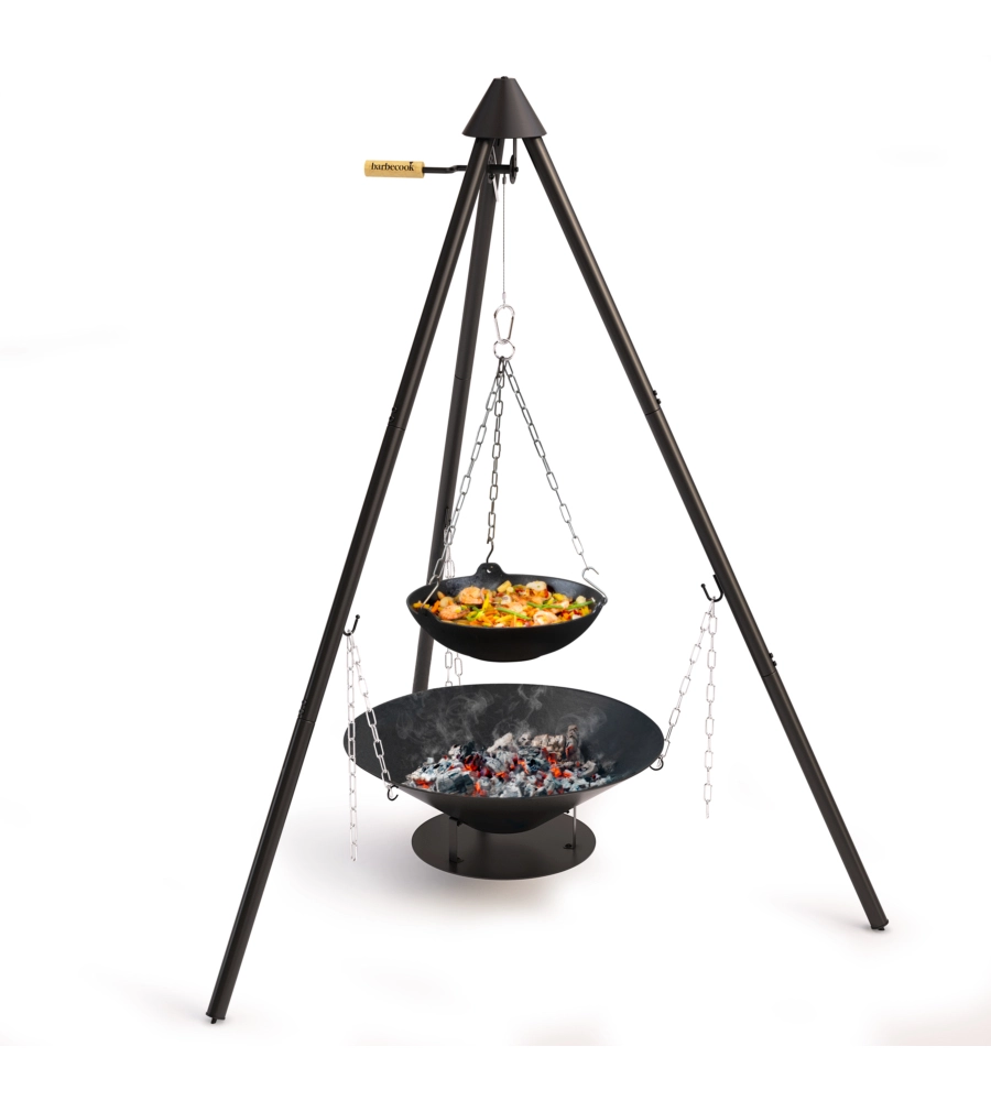 Barbecue a legna con treppiede barbecook "junko" griglia diametro 60 cm