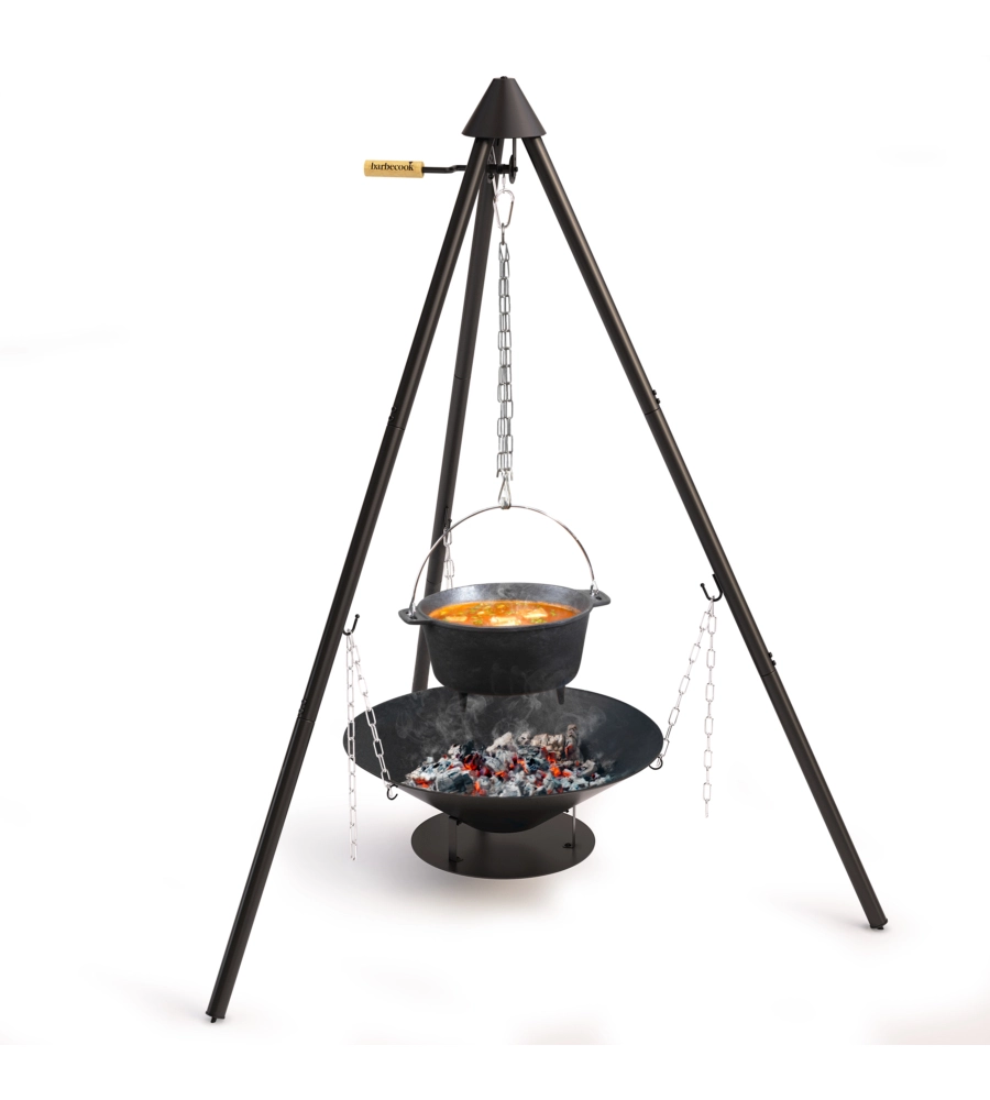 Barbecue a legna con treppiede barbecook "junko" griglia diametro 60 cm