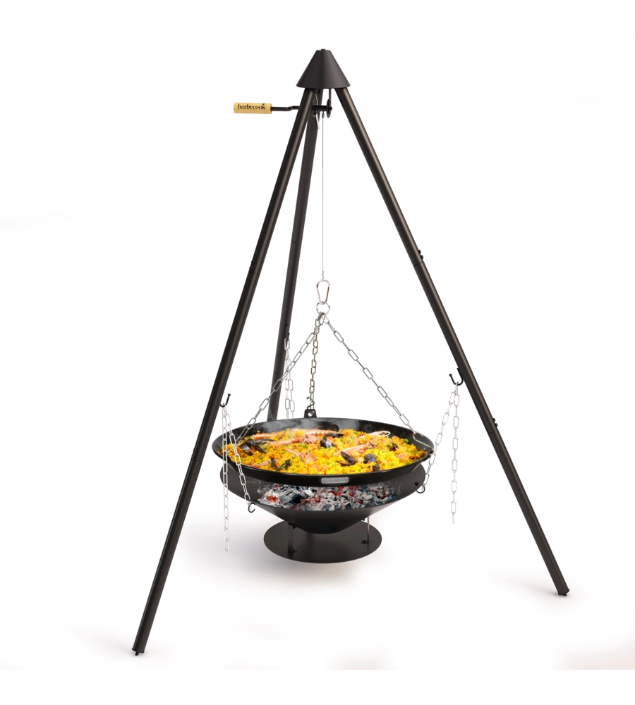 Barbecue a legna con treppiede barbecook "junko" griglia diametro 60 cm