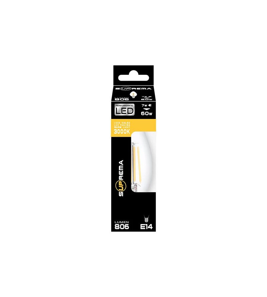 Lampadina led "oliva" luce calda, 60w e14