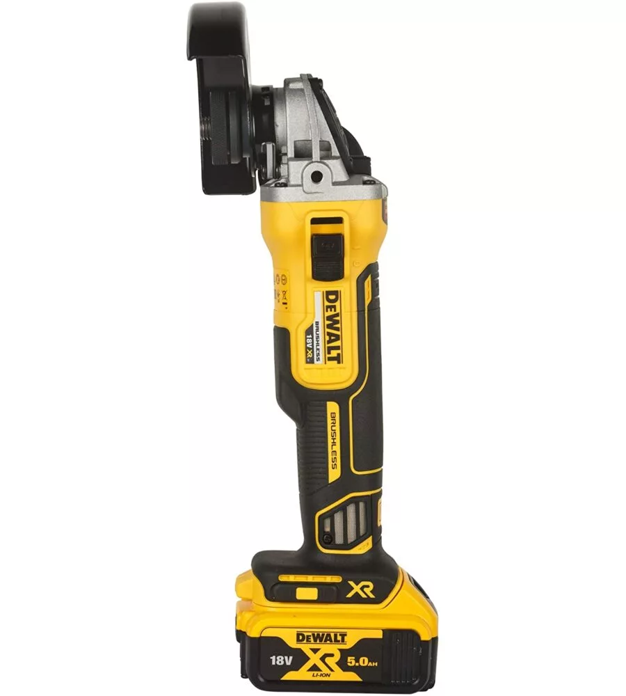 Smerigliatrice brushless a batteria dewalt dcg405pc con valigetta e due batterie da 18v 5.0 ah