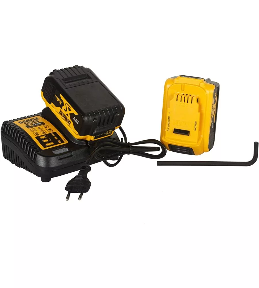 Smerigliatrice brushless a batteria dewalt dcg405pc con valigetta e due batterie da 18v 5.0 ah