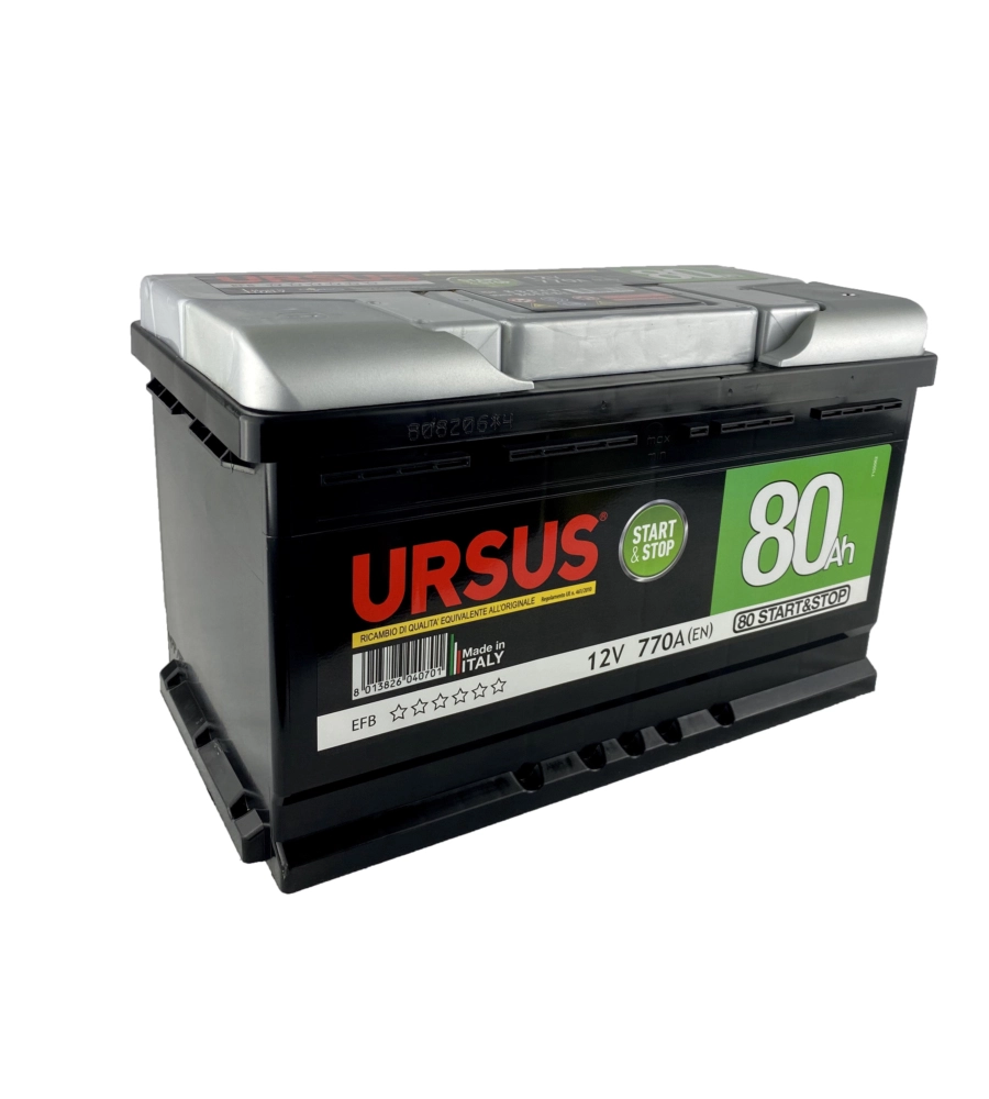 Batteria per auto al piombo "ursus star&stop"  80 ah