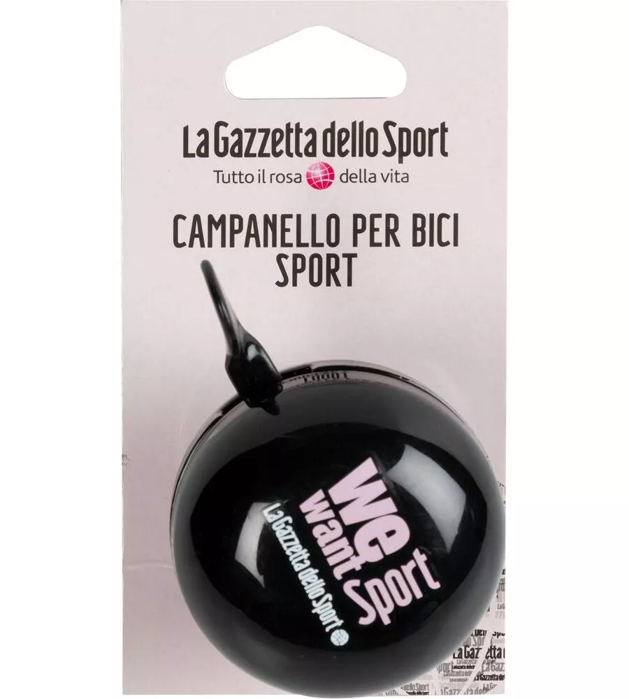 Campanello per bicicletta gazzetta dello sport nero, diametro 60 mm