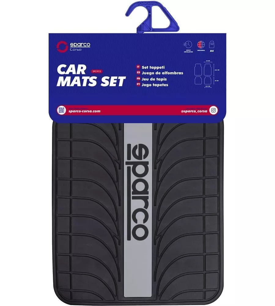 Set 4pz tappeti in pvc sparco girgio line