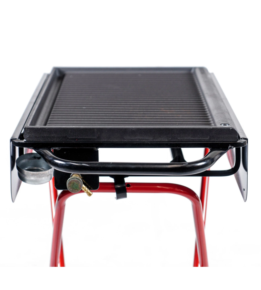 Barbecue a gas pieghevole con ruote nero e rosso,  73x43x74 cm - arnold