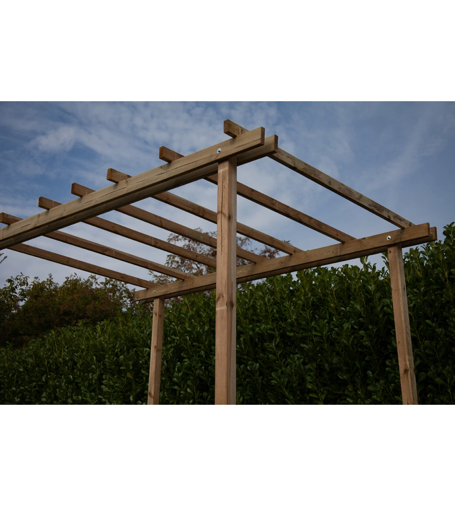 Pergola autoportante da esterno in legno, 240x240 cm