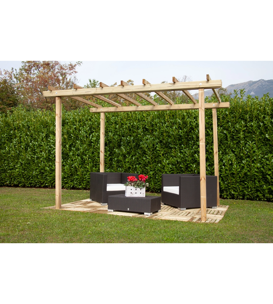 Pergola autoportante da esterno in legno, 300x400 cm