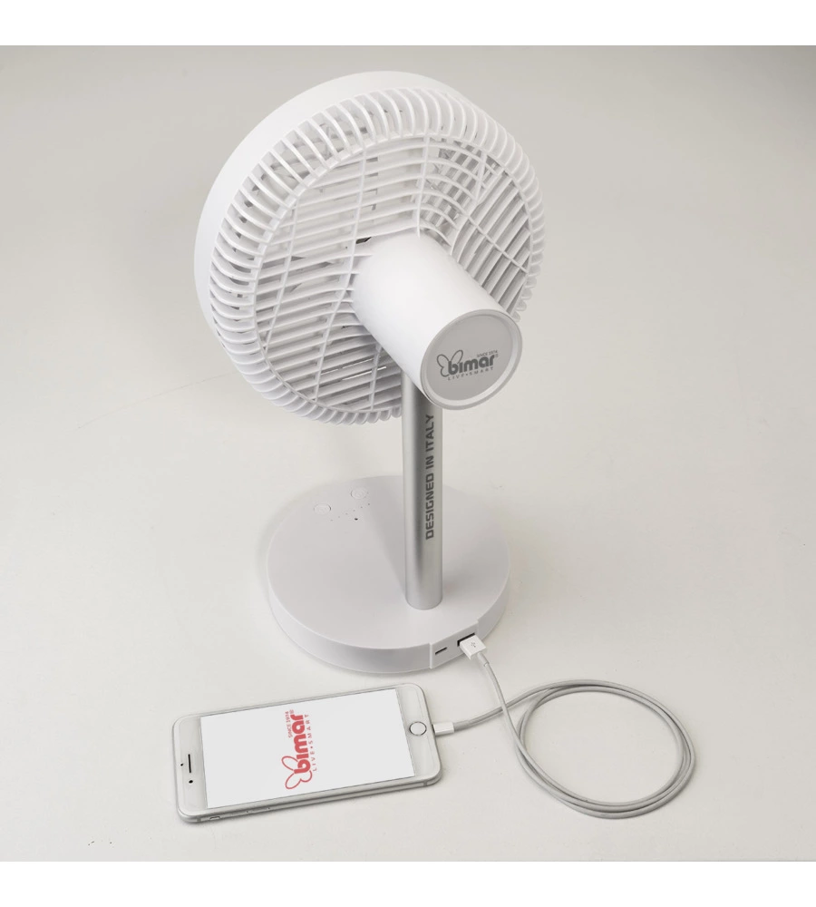 Ventilatore da tavolo con batteria ricaricabile e wifi - bimar vd200