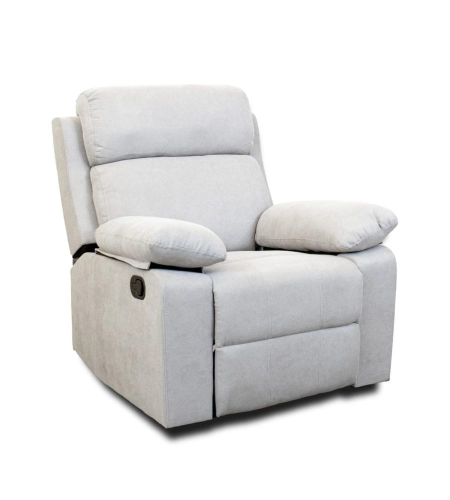 Poltrona recliner manuale "annika" in tessuto grigio, 92x93x101 cm