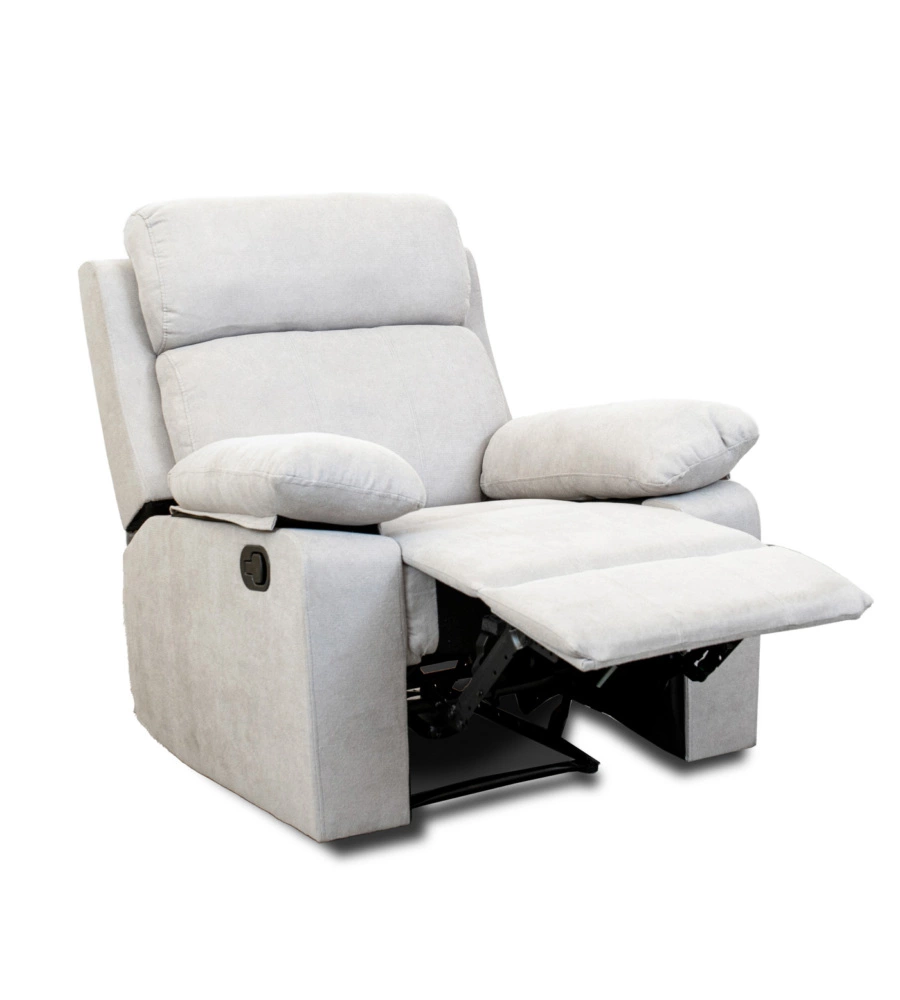 Poltrona recliner manuale "annika" in tessuto grigio, 92x93x101 cm