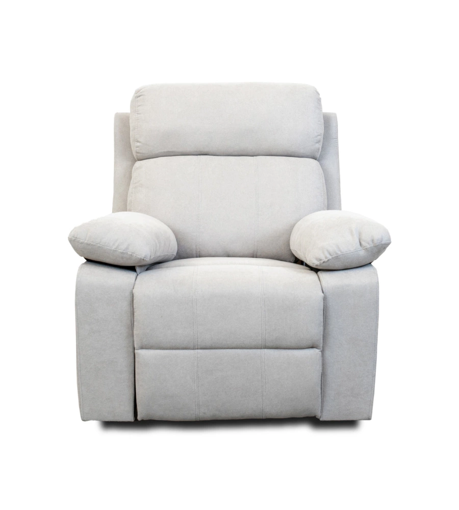 Poltrona recliner manuale "annika" in tessuto grigio, 92x93x101 cm