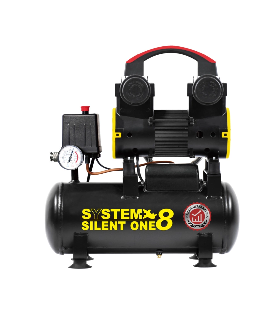 Compressore aria portatile silenziato system+ 8l 1,5hp - cod. sy091