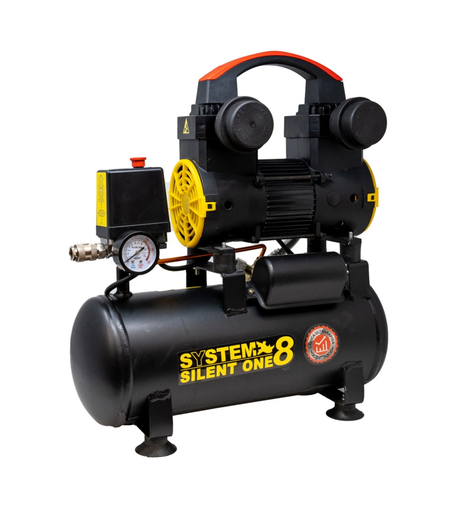 Compressore aria portatile silenziato system+ 8l 1,5hp - cod. sy091