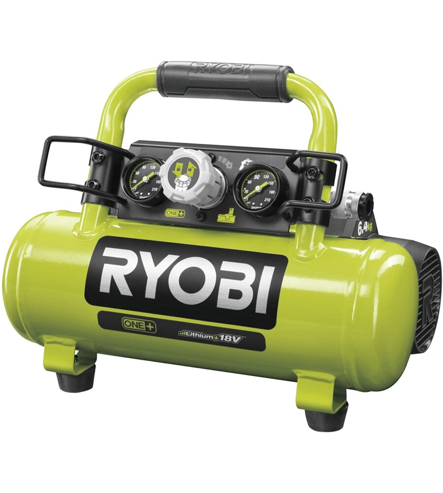 OFFERTA Compressore portatile a batteria 18v r18ac-0, solo corpo macchina  batteria non inclusa - ryobi