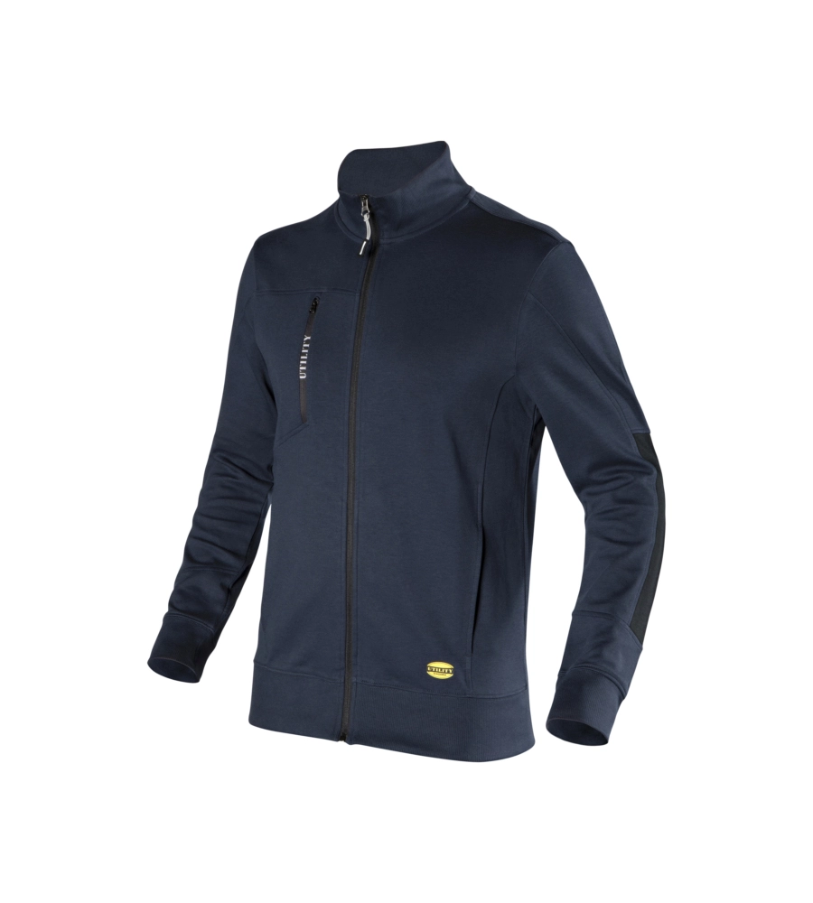 Diadora felpa da lavoro sweatshirt zip blu, tg m