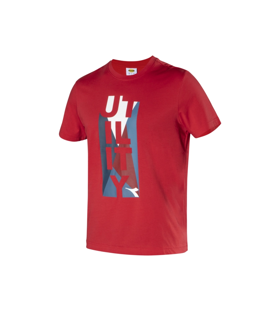 Diadora t-shirt da lavoro maniche corte organic rosso, tg xl