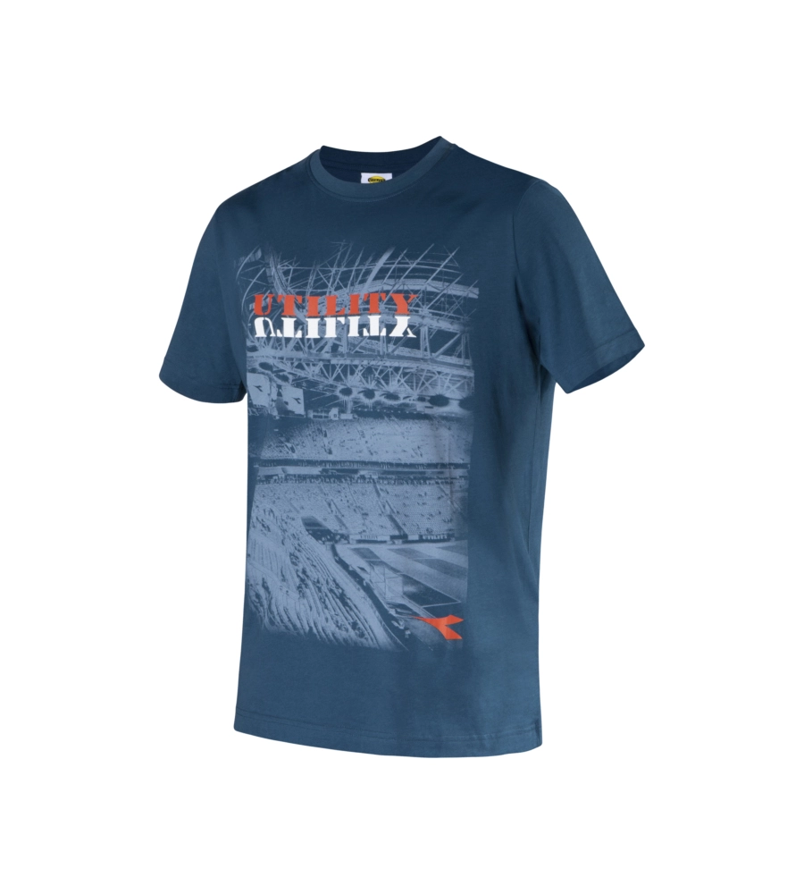 Diadora t-shirt da lavoro manica corta organic blu, tg m