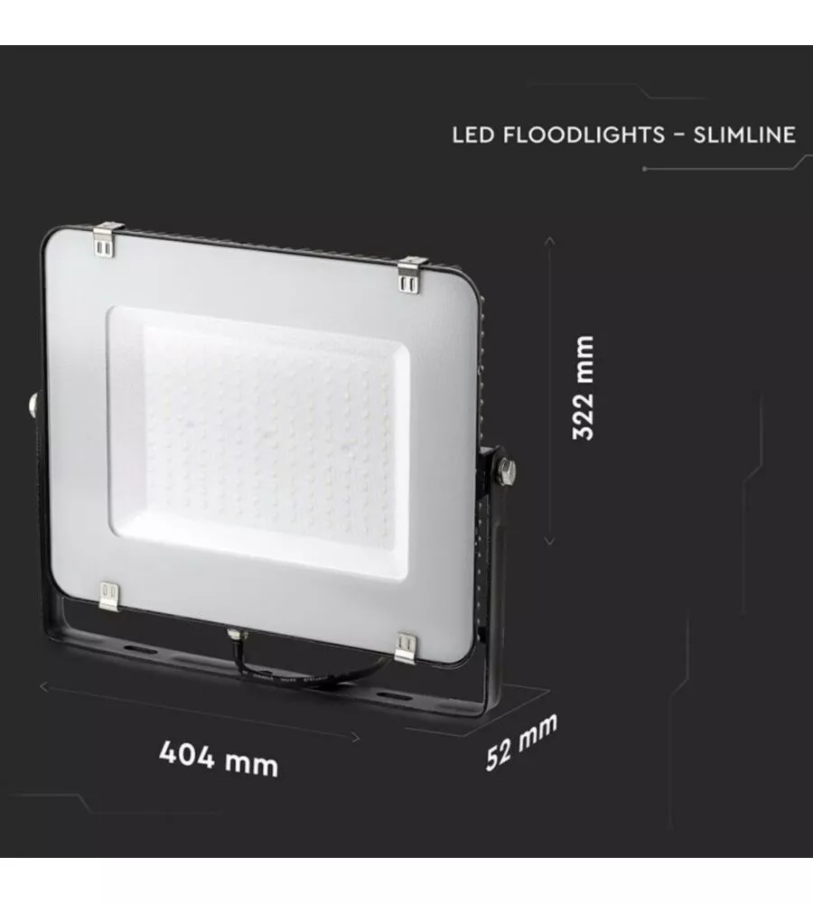 Faro led nero 3000k 150w, 12000lm