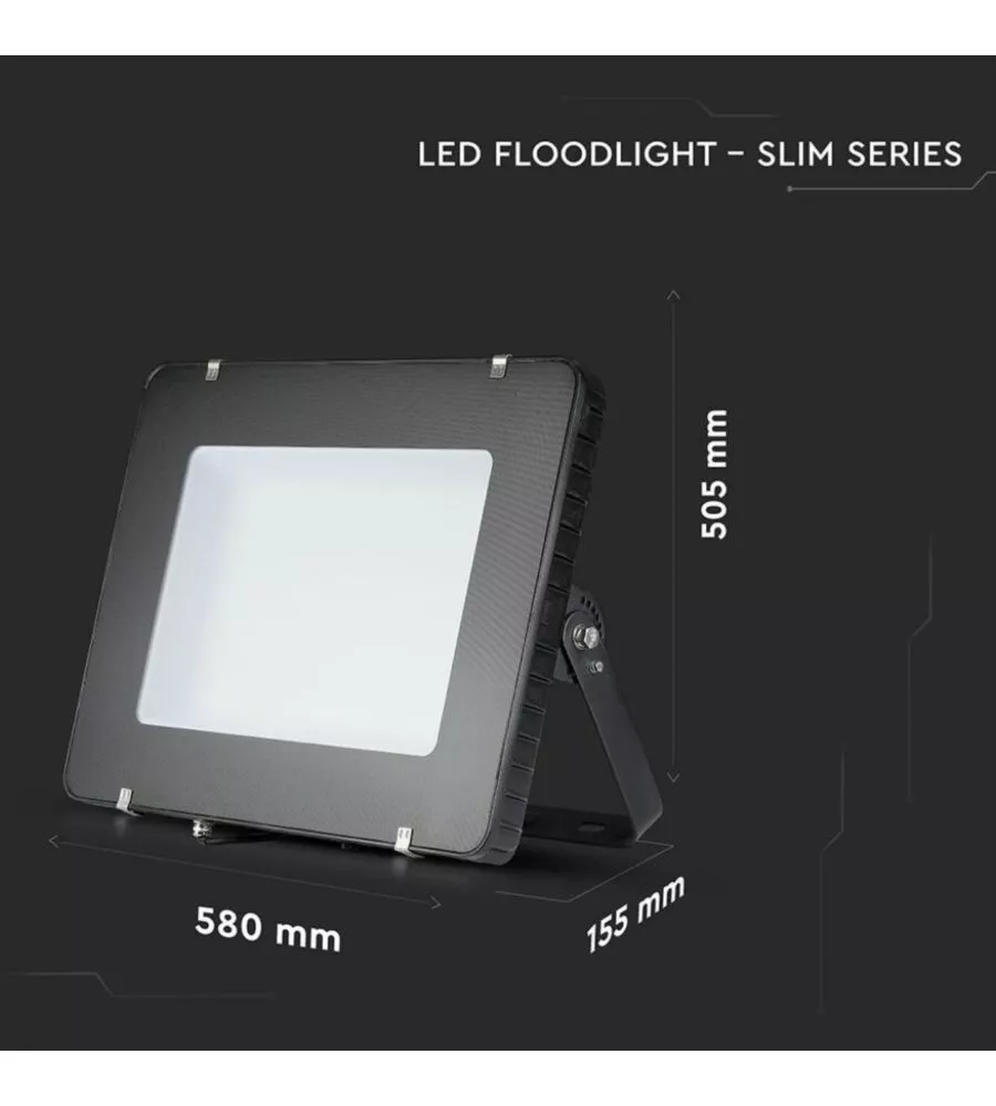 Faro led nero 'slim' 6400k 500w, 60000lm