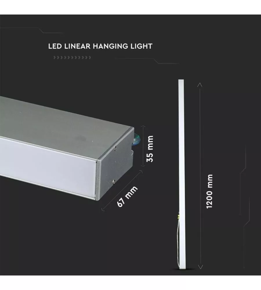 Plafoniera led a sospensione 6400k 40w, 3200lm