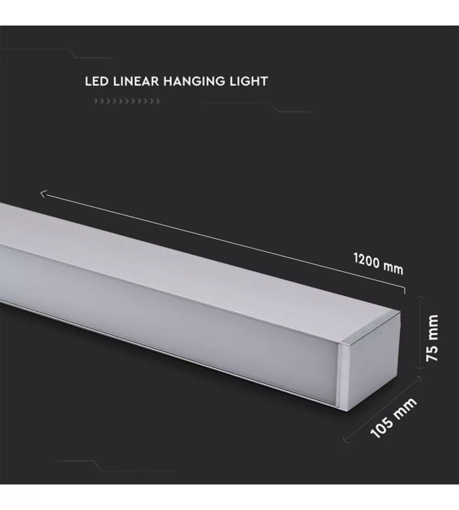 Plafoniera led a sospensione con chip samsung 4000k 50w, 6000lm