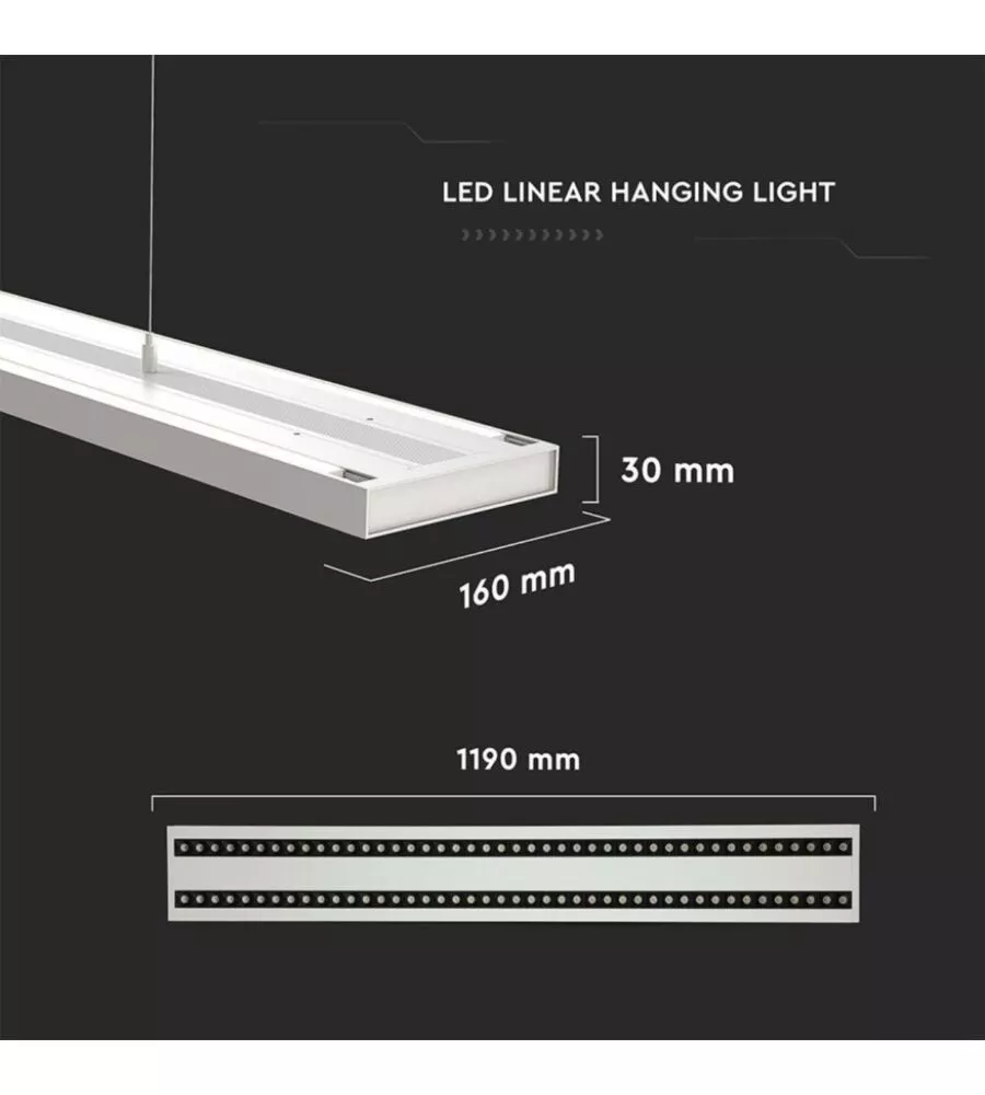 Plafoniera a sospensione raccordabile 4000k, 60w