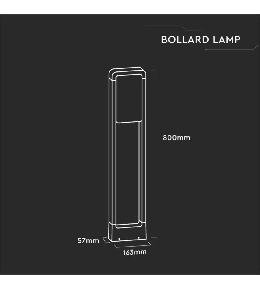 Paletto per esterno led 3000k, 10w