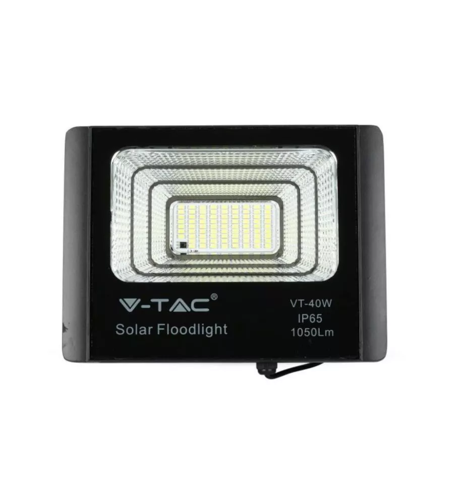 Faro led con pannello solare e telecomando 6000k, 16w