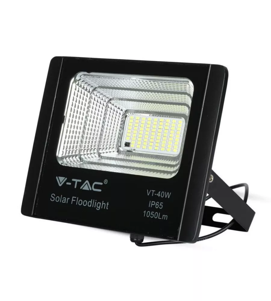 Faro led con pannello solare e telecomando 6000k, 16w