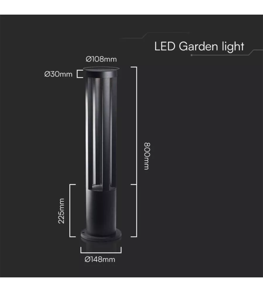 Lampada led da giardino h80 cm 3000k, 10w