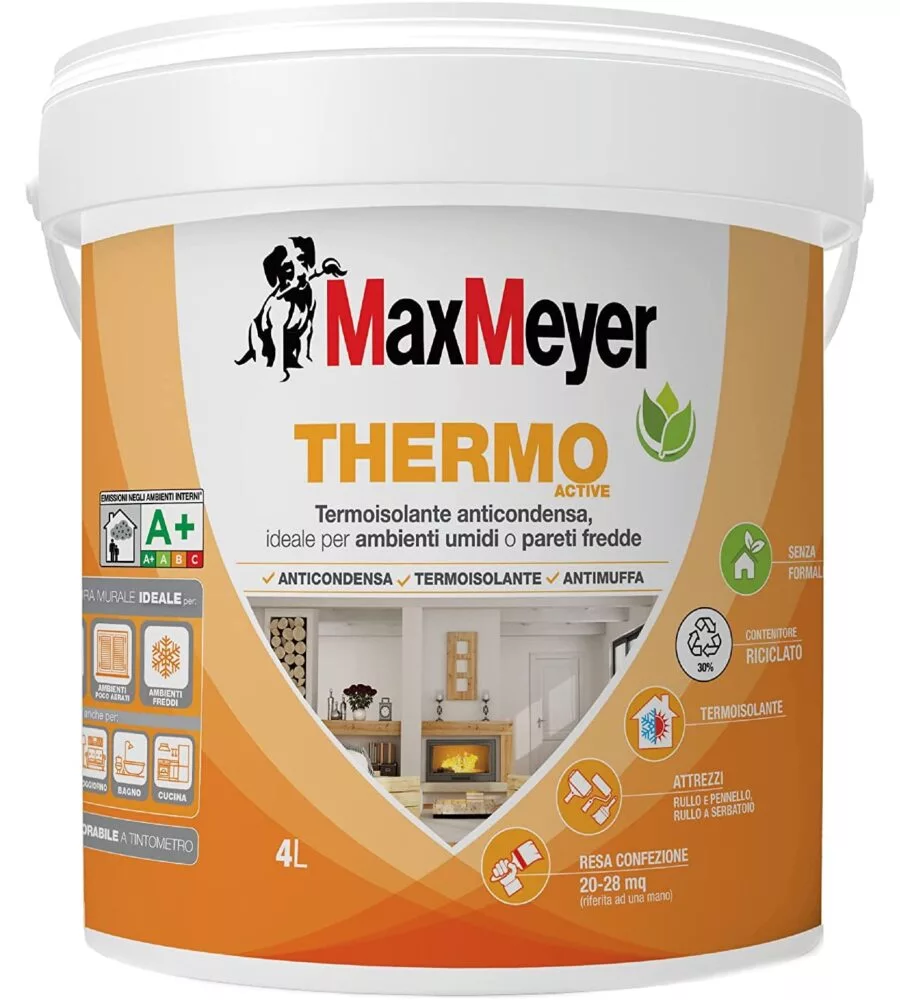 Pittura termoisolante "thermo active a+" bianco 4 litri - max meyer