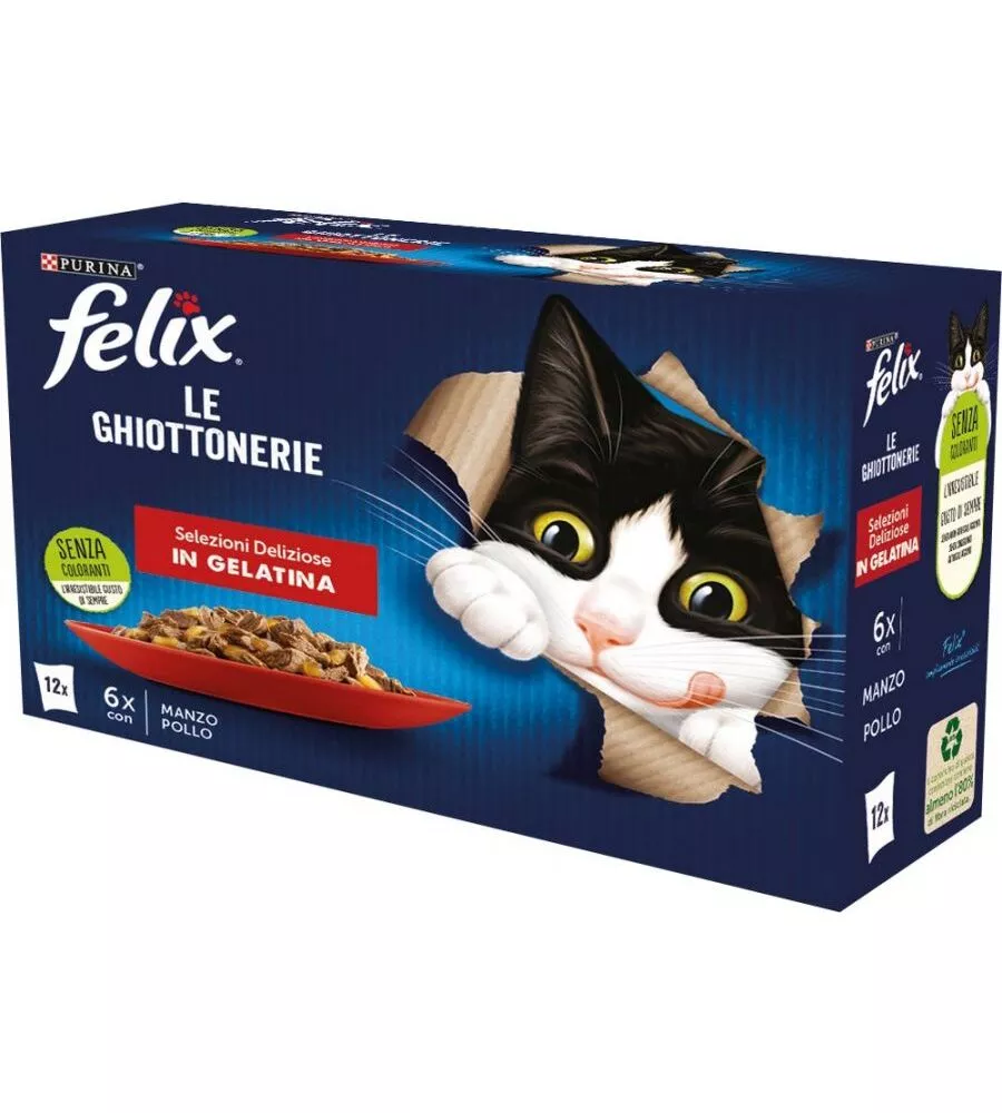 Felix le ghiottonerie manzo e pollo, 12x85 gr