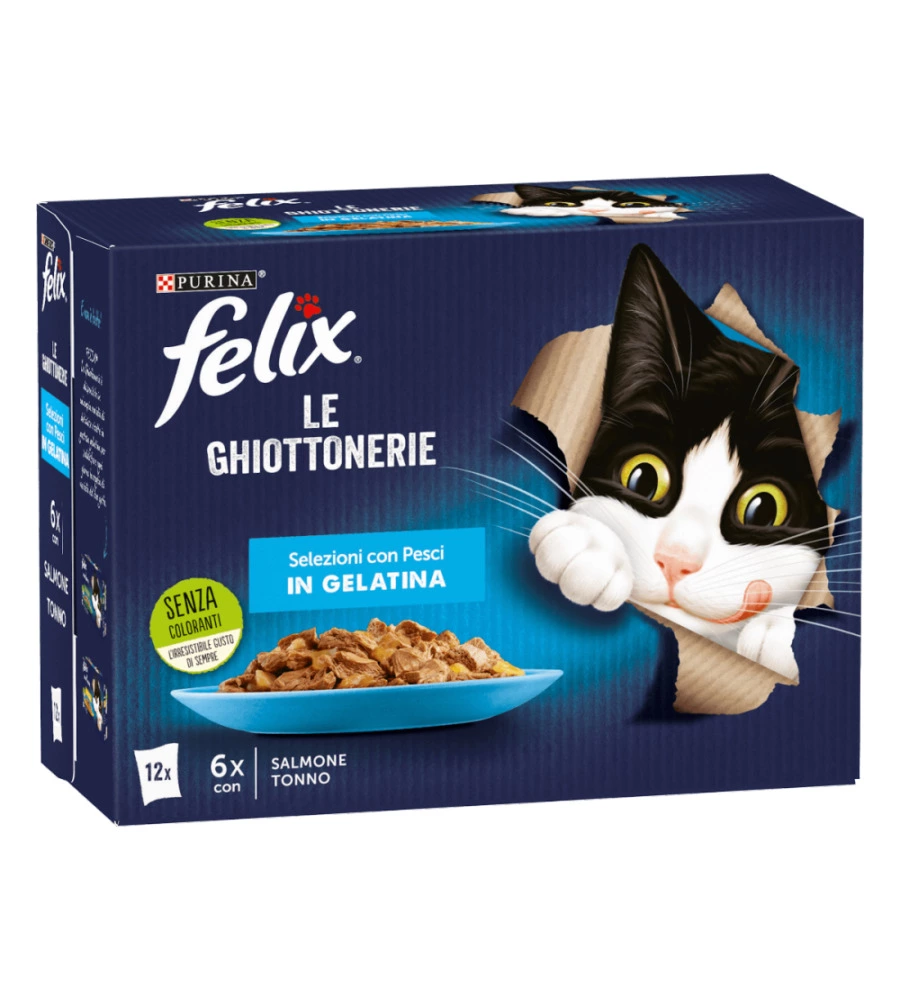 Felix le ghiottonerie salmone e tonno, 12x85 gr