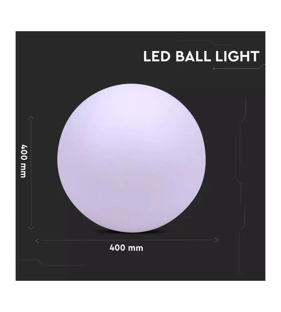 Sfera luminosa led rgb ricaricabile, 3w