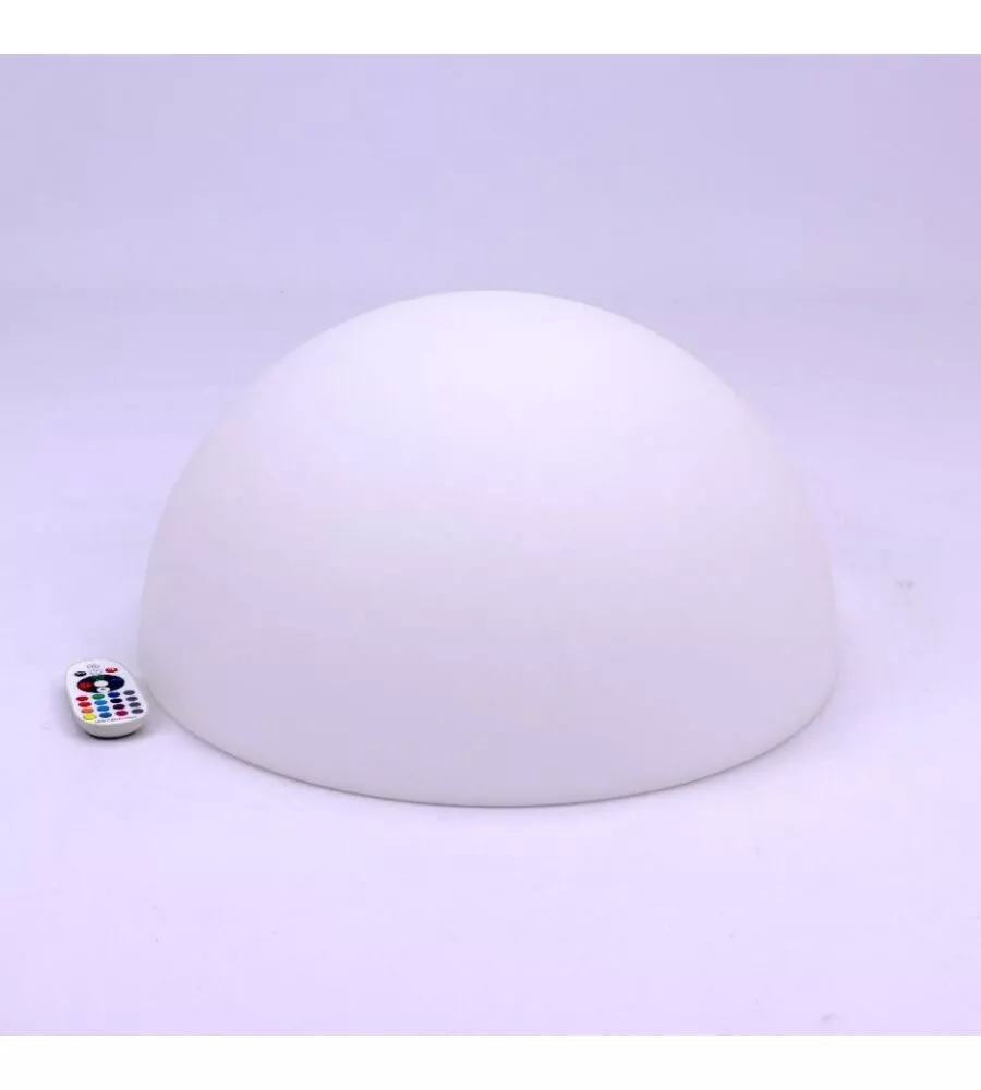 Semi sfera led rgb ricaricabile e con telecomando, 6w