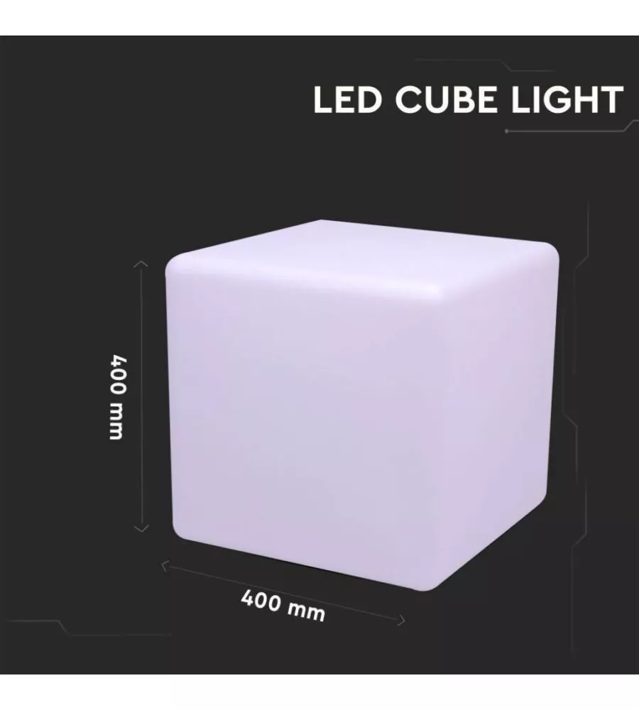 Cubo led rgb ip67 con telecomando, 3w