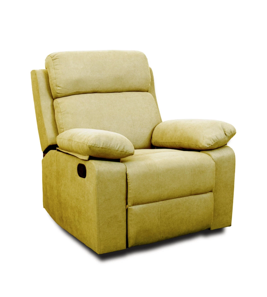 Poltrona recliner "annika" in tessuto ocra, 92x93x101 cm