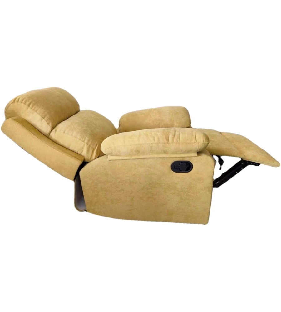 Poltrona recliner "annika" in tessuto ocra, 92x93x101 cm