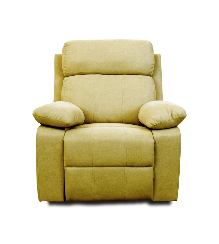 Poltrona recliner "annika" in tessuto ocra, 92x93x101 cm